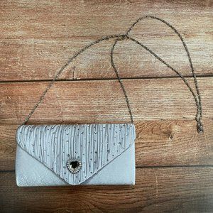 Silver party cocktail evening purse